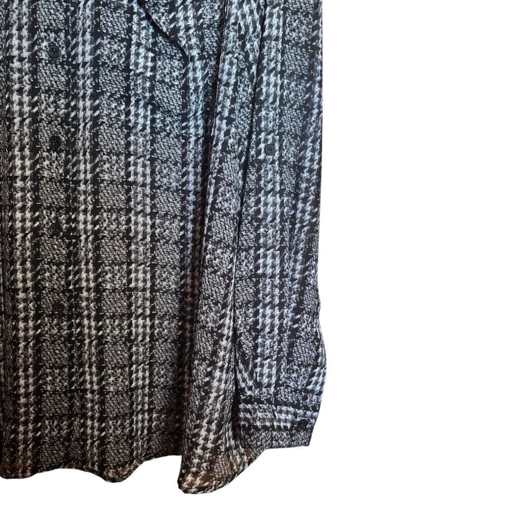 Michael Kors Top Women 2X Multicolor Houndstooth Button Up Shirt Collared Blouse - Picture 5 of 9